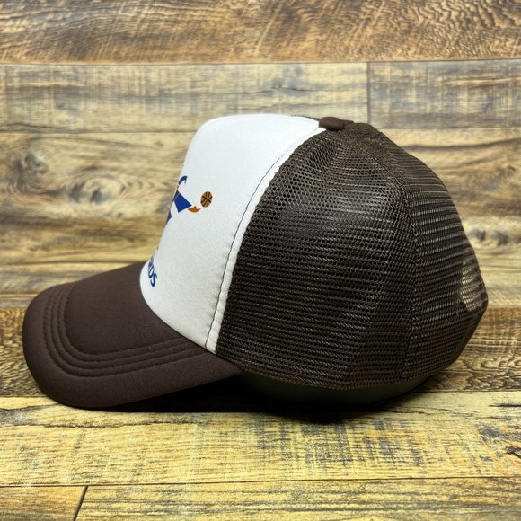 Washington Wizards Mens Trucker Hat Brown Snapback Basketball Baseball Cap - Picture 4 of 8